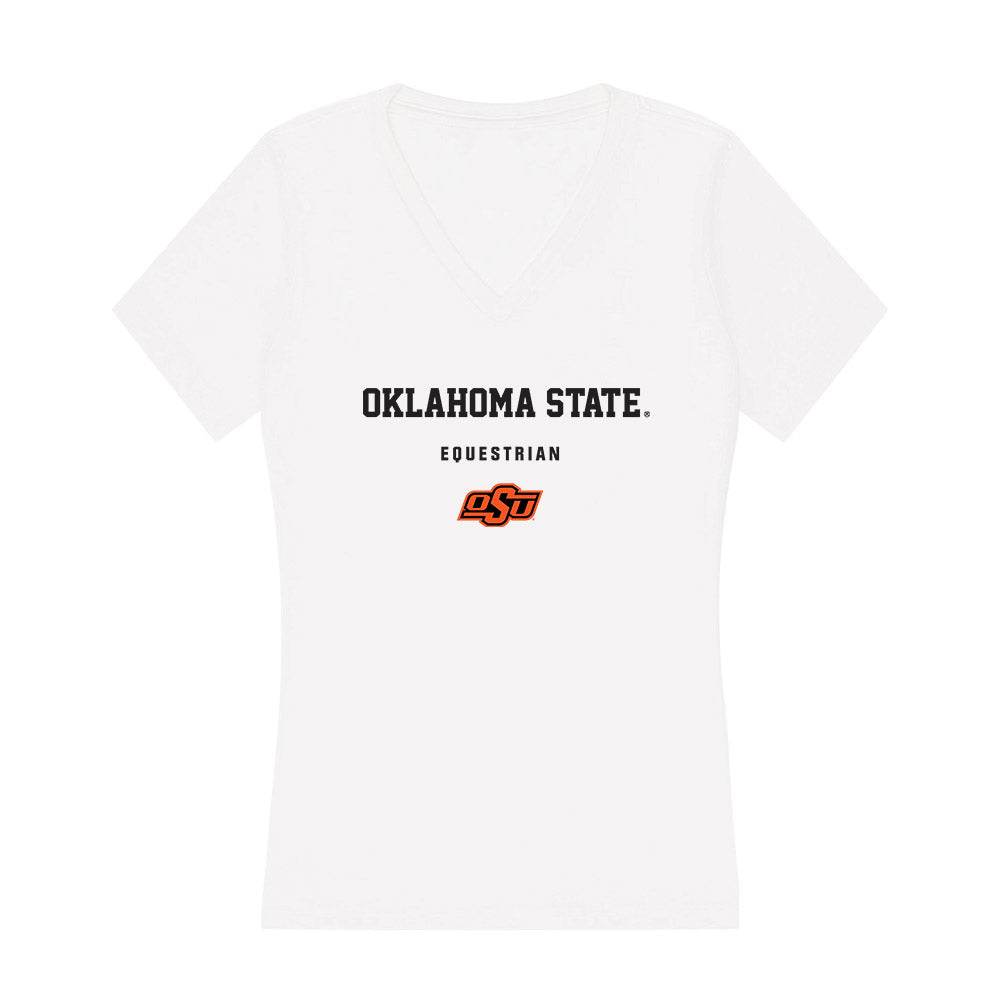 Oklahoma State - NCAA Equestrian : Madison Sanders - Women's V-Neck T-Shirt-0