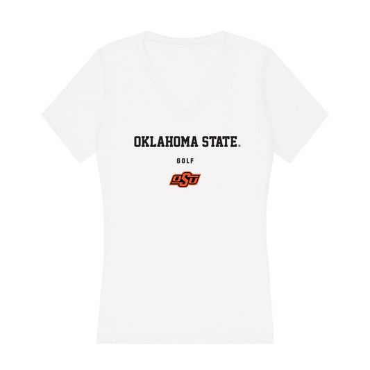 Oklahoma State - NCAA Men's Golf : Hazen Newman - Women's V-Neck T-Shirt-0