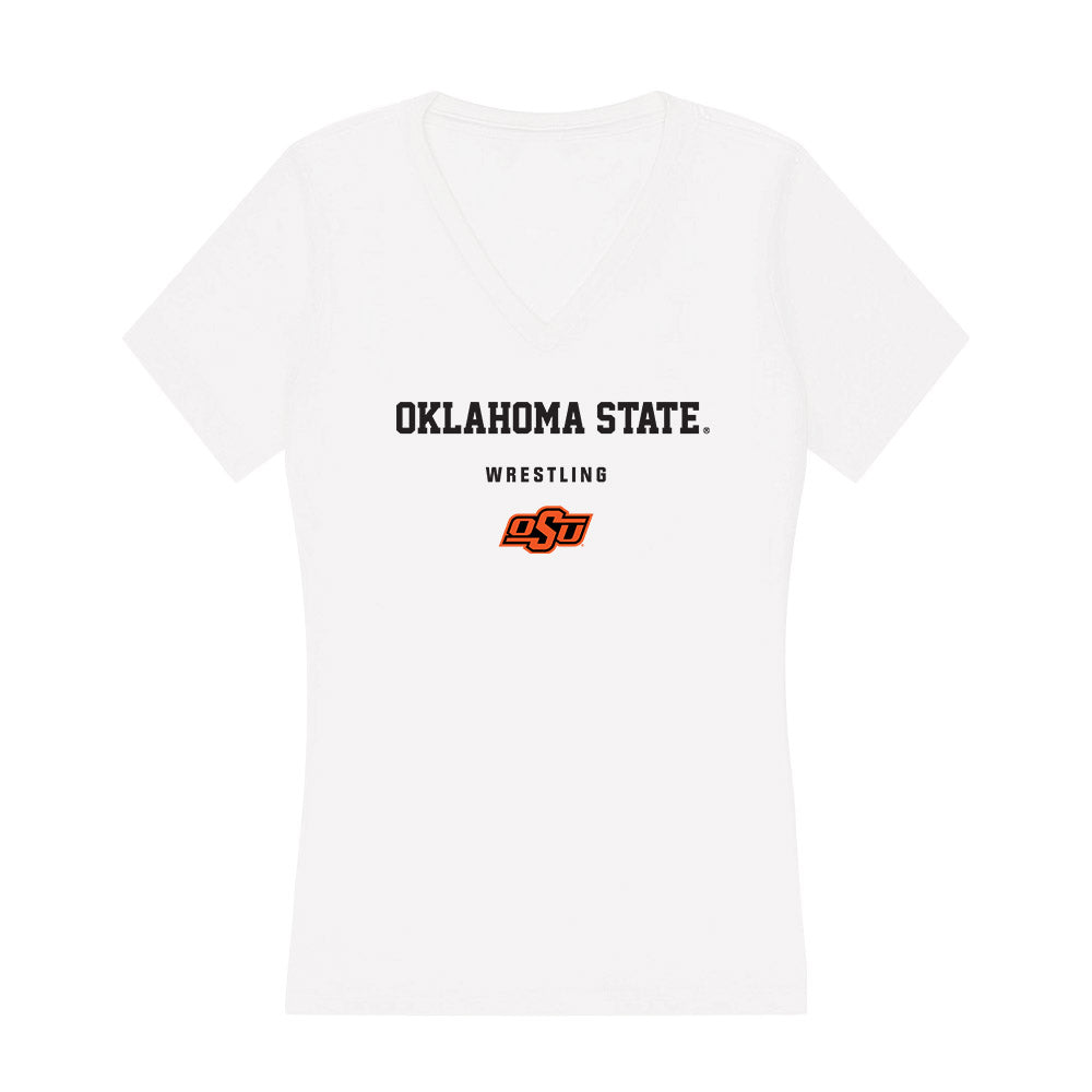 Oklahoma State - NCAA Wrestling : Cody Merrill - Women's V-Neck T-Shirt-0