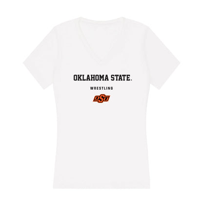 Oklahoma State - NCAA Wrestling : Cody Merrill - Women's V-Neck T-Shirt-0