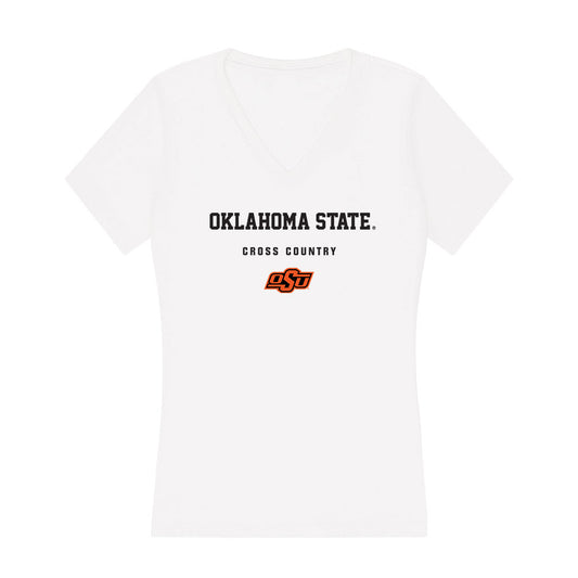 Oklahoma State - NCAA Men's Cross Country : Ethan Stovall - Women's V-Neck T-Shirt-0