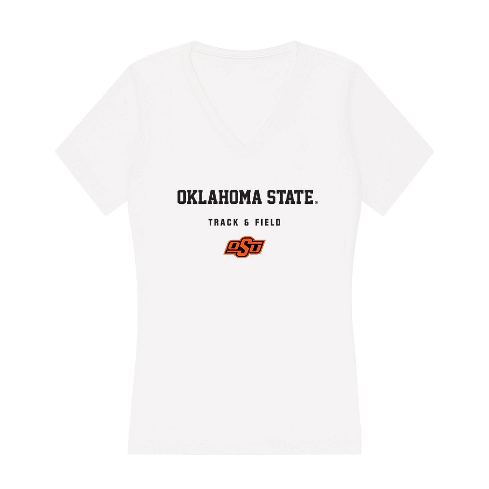 Oklahoma State - NCAA Women's Track & Field : Emma Robbins - Women's V-Neck T-Shirt-0