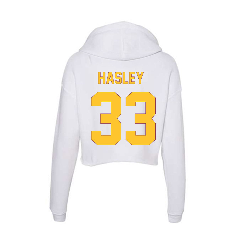 Arizona State - NCAA Men's Ice Hockey : Connor Hasley - Classic Shersey Women's Crop Fleece Hoodie-1