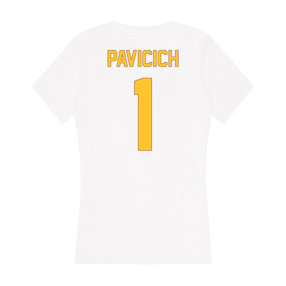 Arizona State - NCAA Men's Ice Hockey : Luke Pavicich - Classic Shersey Women's V-Neck T-Shirt-1