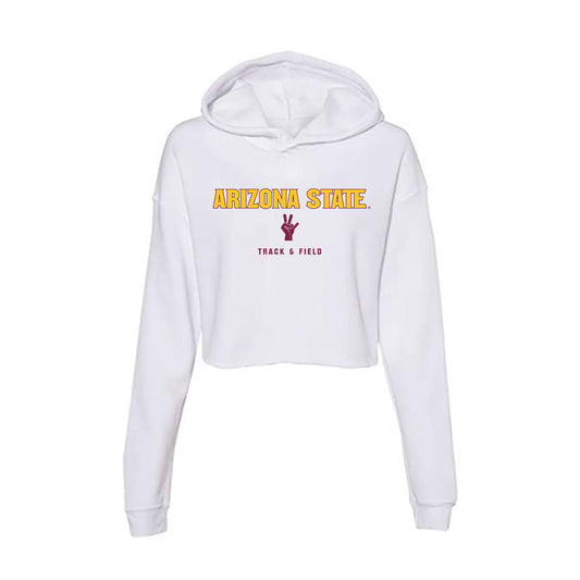 Arizona State - NCAA Men's Track & Field : Dayton Carlson - Classic Shersey Women's Crop Fleece Hoodie-0