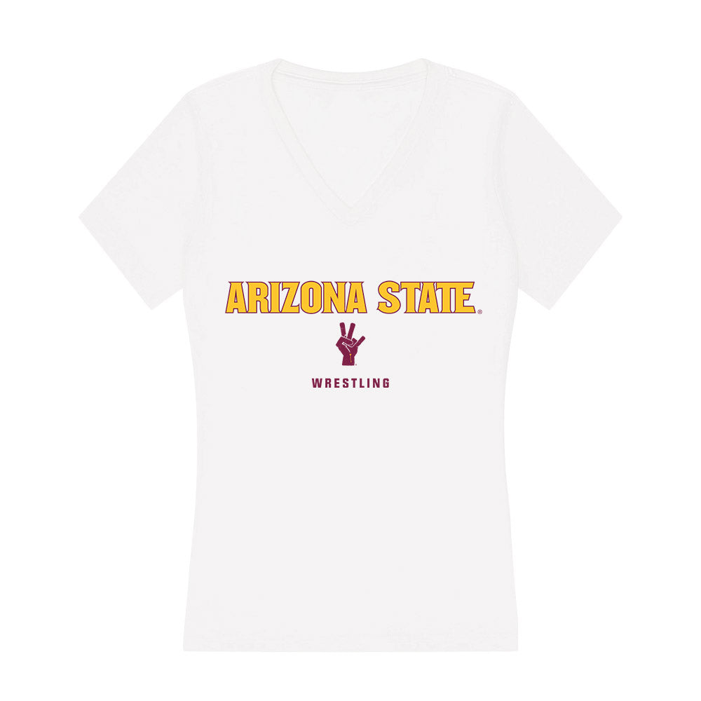 Arizona State - NCAA Wrestling : Cael Valencia - Classic Shersey Women's V-Neck T-Shirt-0