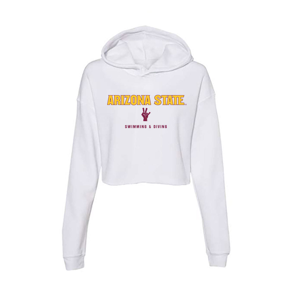 Arizona State - NCAA Men's Swimming & Diving : Tommy Palmer - Classic Shersey Women's Crop Fleece Hoodie-0
