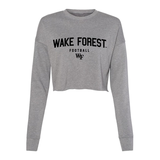 Wake Forest - NCAA Football : Tate Carney - Women's Cropped Crew Fleece-0