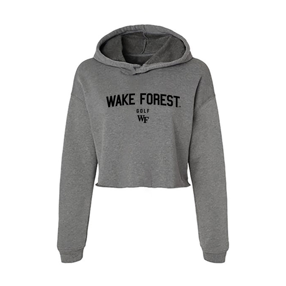 Wake Forest - NCAA Men's Golf : Maddux Cook - Women's Crop Fleece Hoodie-0