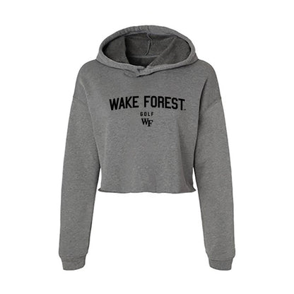 Wake Forest - NCAA Men's Golf : Maddux Cook - Women's Crop Fleece Hoodie-0