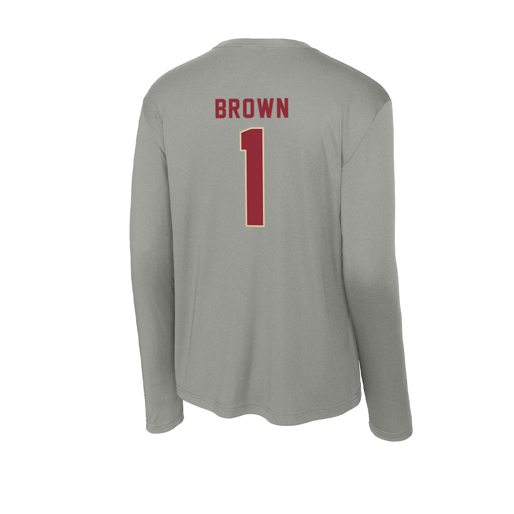 Boston College - NCAA Men's Basketball : Dion Brown - Activewear Long Sleeve T-Shirt-1