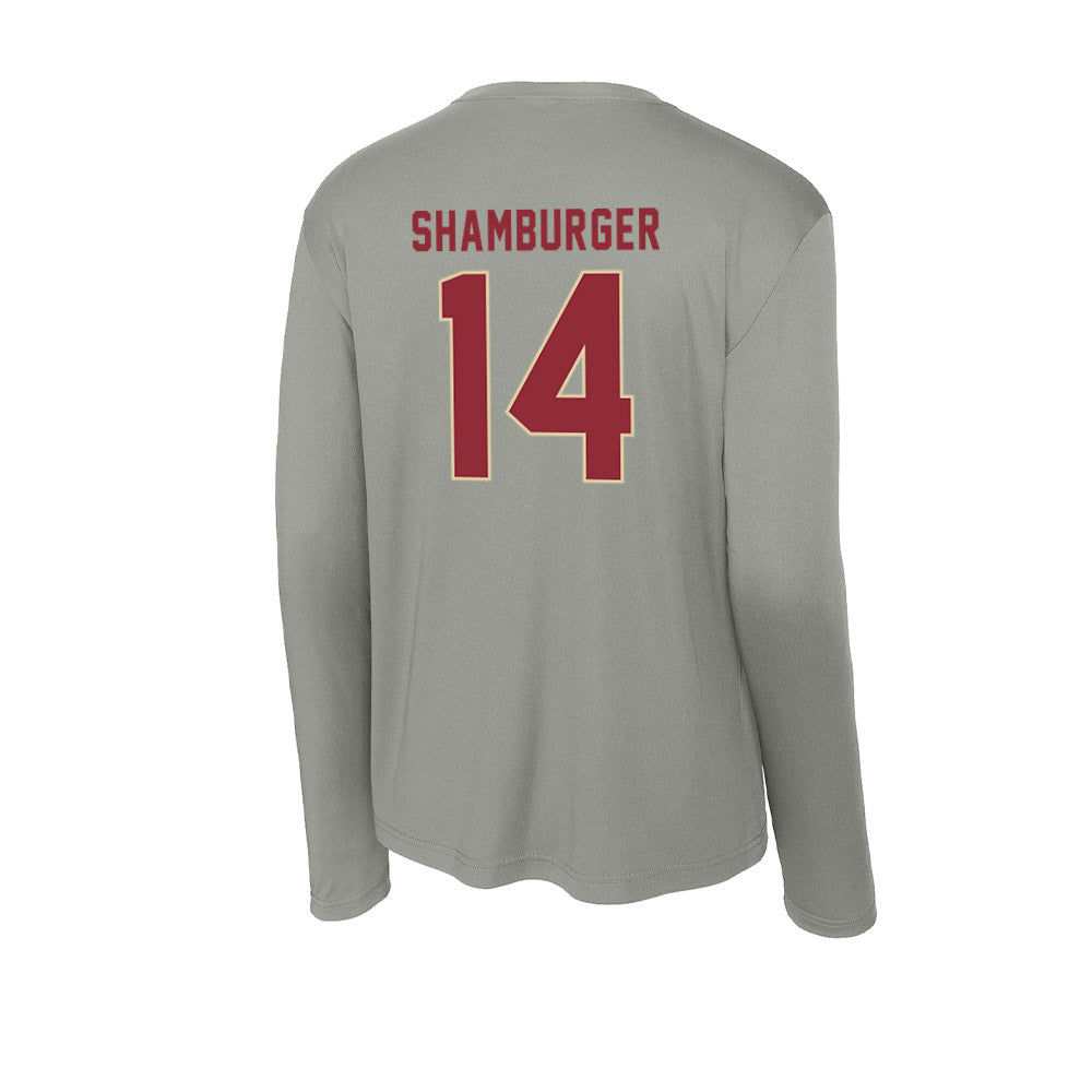 Boston College - NCAA Men's Ice Hockey : Gentry Shamburger - Activewear Long Sleeve T-Shirt-1