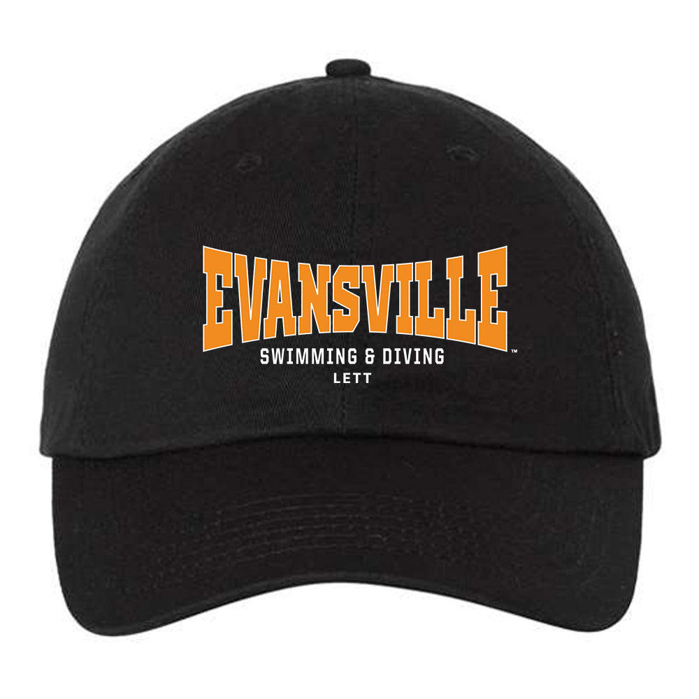 Evansville - NCAA Men's Swimming & Diving : Gabe Lett - Dad Hat-0