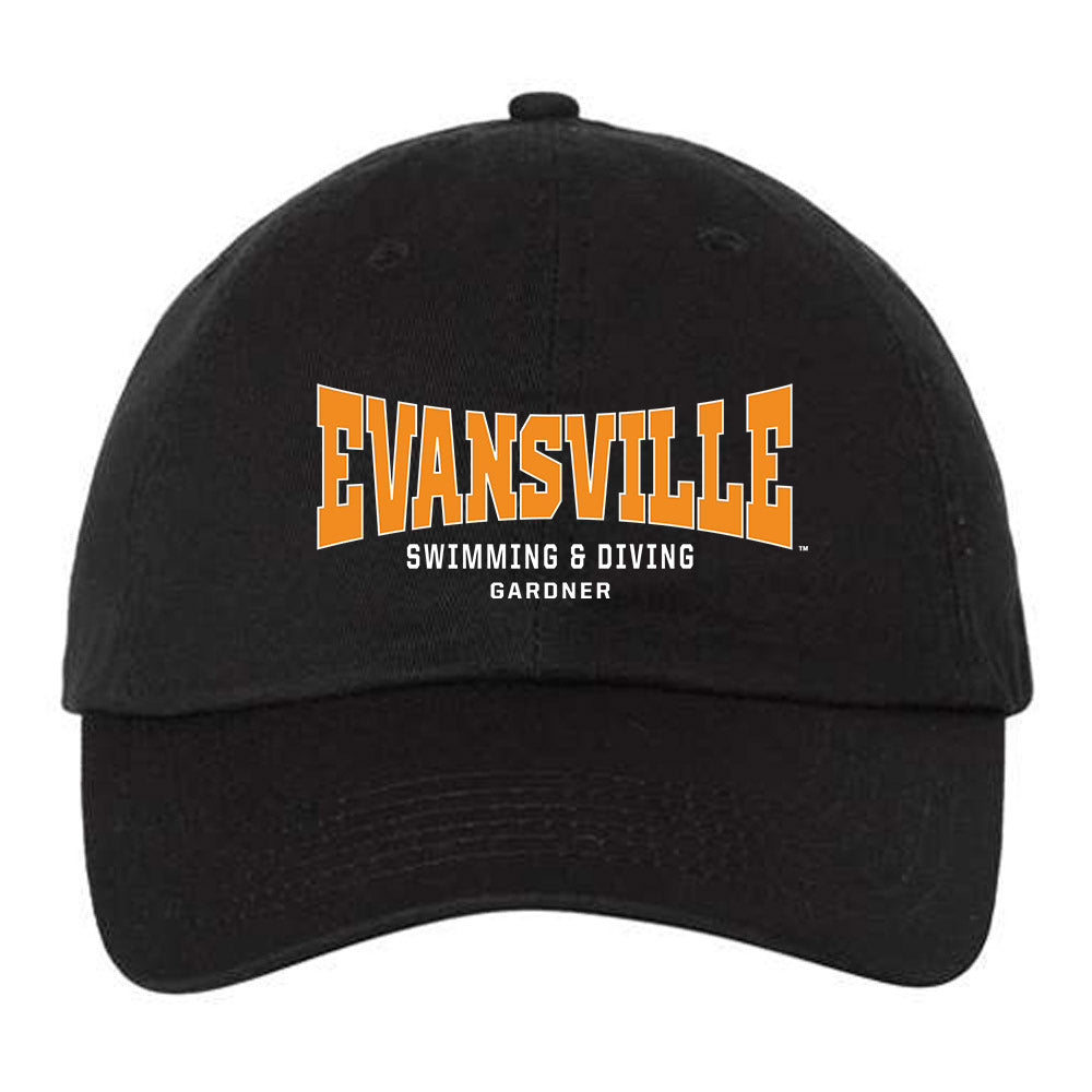 Evansville - NCAA Women's Swimming & Diving : leah gardner - Dad Hat-0