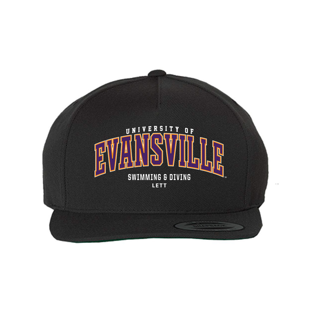 Evansville - NCAA Men's Swimming & Diving : Gabe Lett - Snapback Hat-0