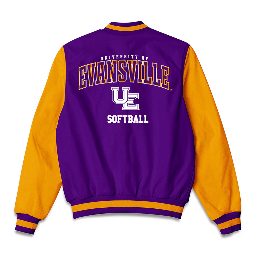 Evansville - NCAA Softball : Kayley Batts - Bomber Jacket-1