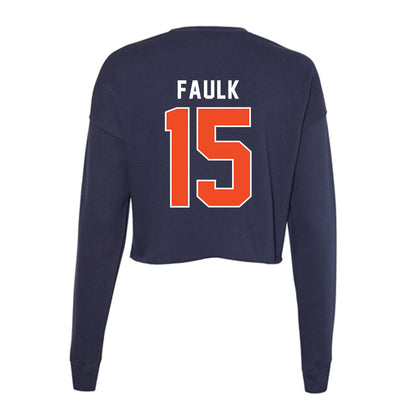 Auburn - NCAA Football : Keldric Faulk - Women's Cropped Crew Fleece-1