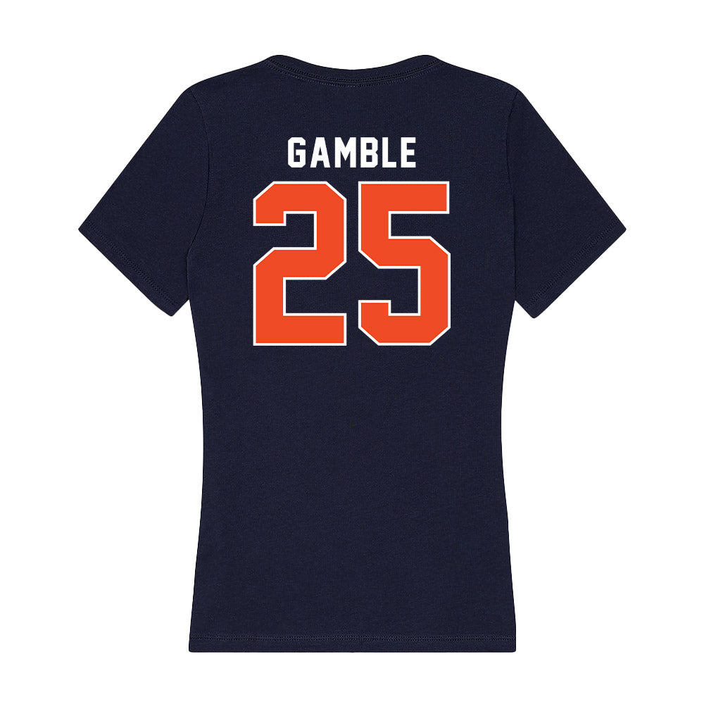 Auburn - NCAA Football : Cole Gamble - Women's V-Neck T-Shirt-1