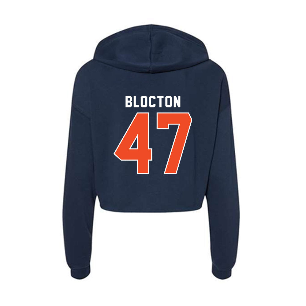 Auburn - NCAA Football : Malik Blocton - Women's Crop Fleece Hoodie-1