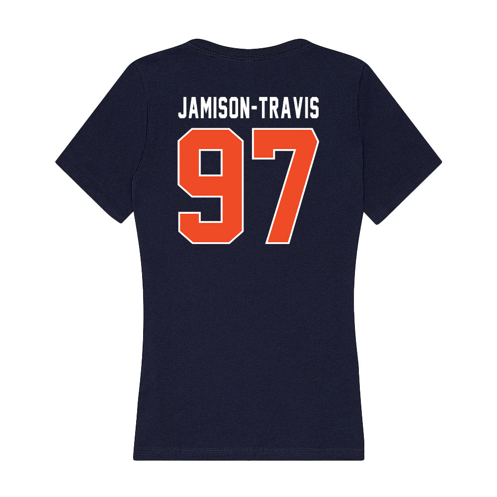 Auburn - NCAA Football : Quientrail Jamison-Travis - Women's V-Neck T-Shirt-1