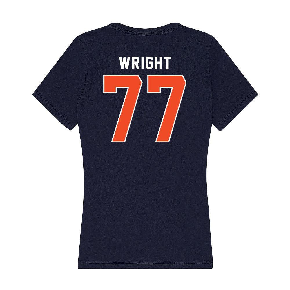 Auburn - NCAA Football : Jeremiah Wright - Women's V-Neck T-Shirt-1