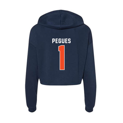 Auburn - NCAA Men's Basketball : JP Pegues - Women's Crop Fleece Hoodie-1