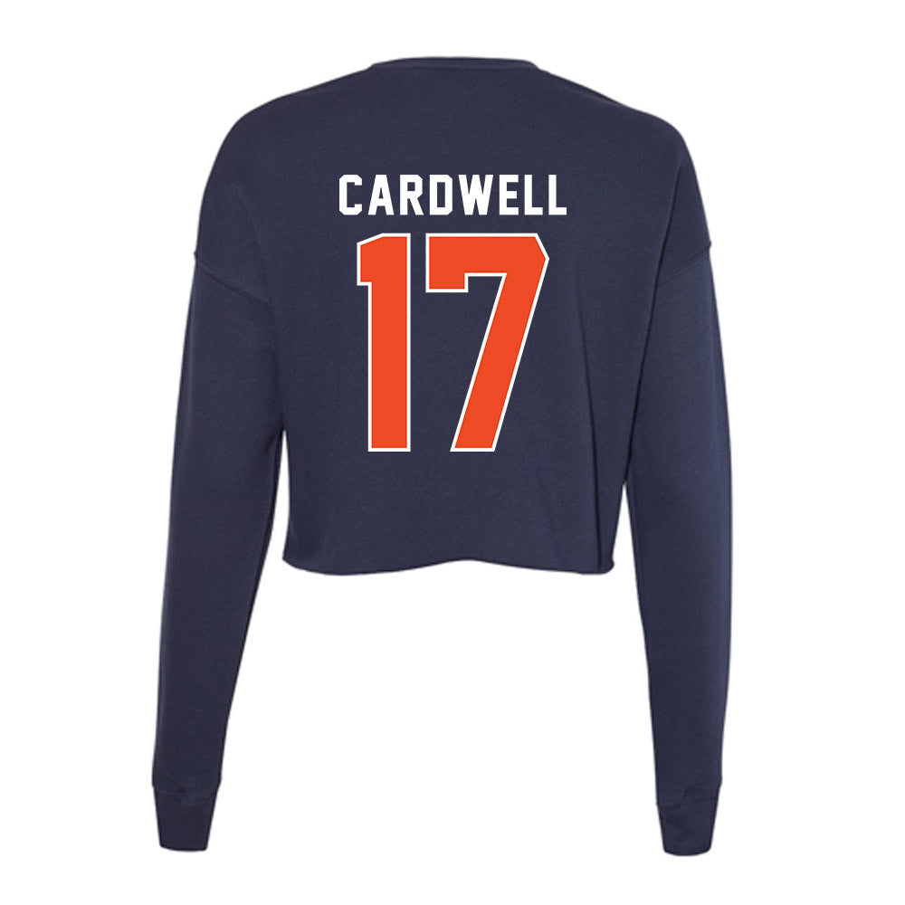 Auburn - NCAA Men's Basketball : Drake Cardwell - Women's Cropped Crew Fleece-1