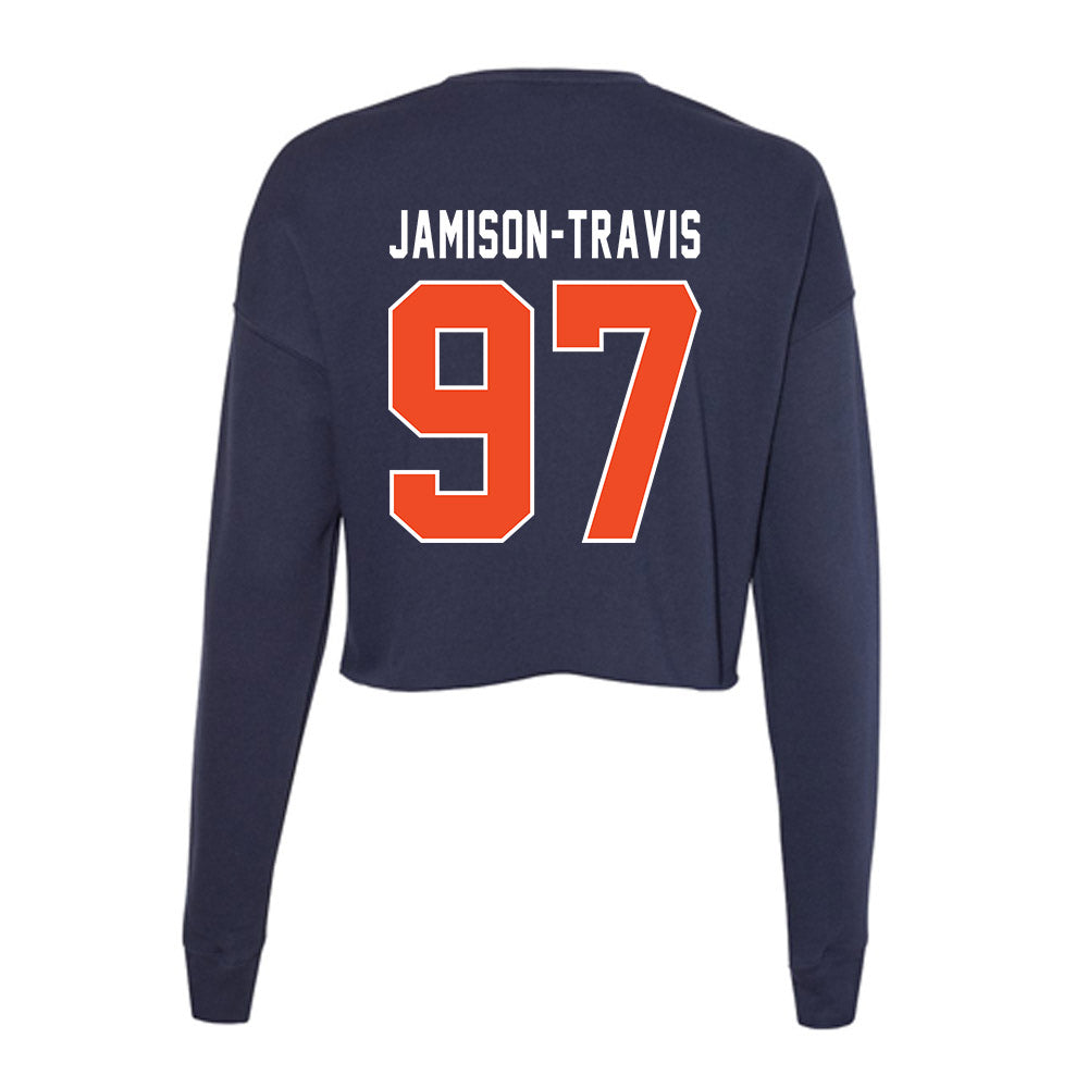 Auburn - NCAA Football : Quientrail Jamison-Travis - Women's Cropped Crew Fleece-1