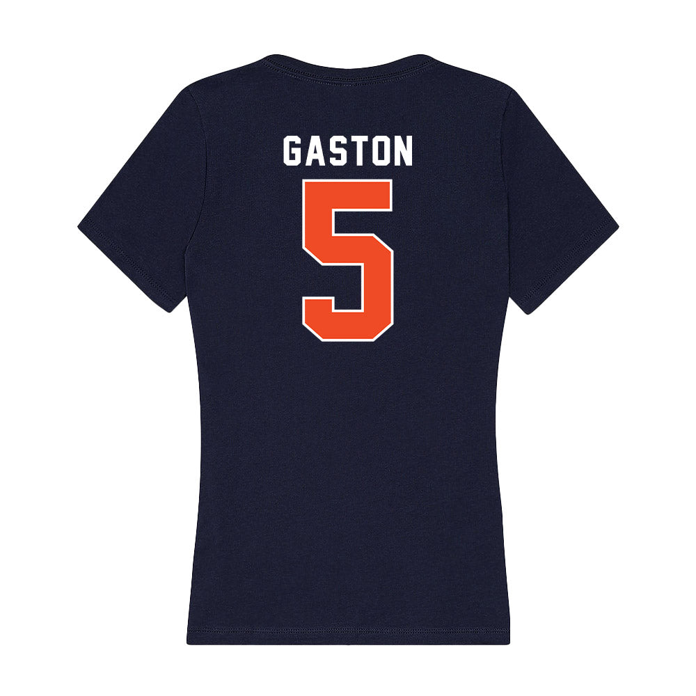 Auburn - NCAA Women's Basketball : Deyona Gaston - Women's V-Neck T-Shirt-1