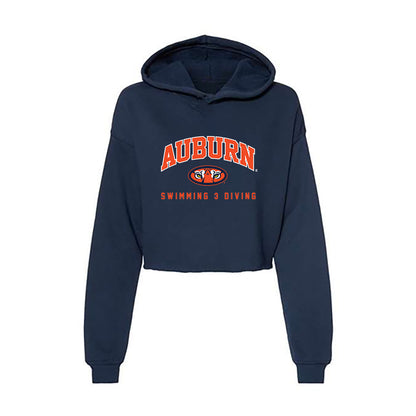 Auburn - NCAA Men's Swimming & Diving : Nate Stoffle - Women's Crop Fleece Hoodie-0