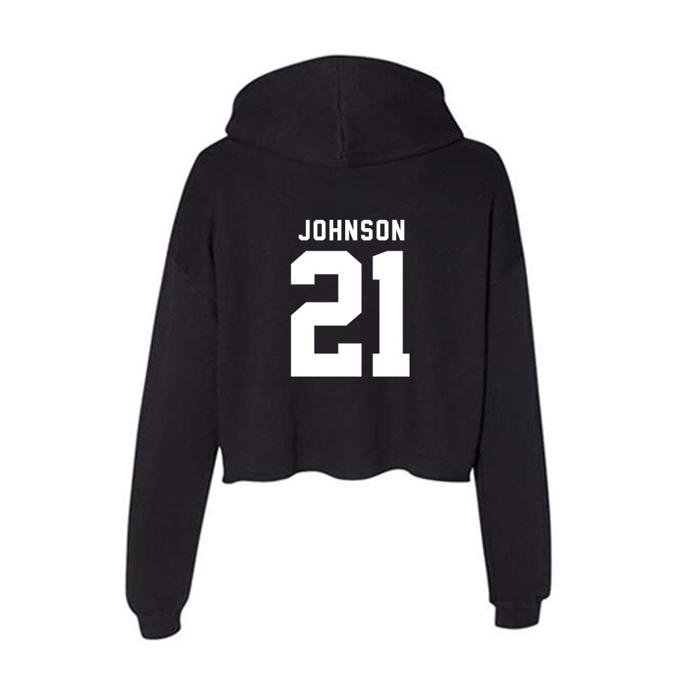 Nebraska - NCAA Football : Emmett Johnson - Women's Crop Fleece Hoodie-1