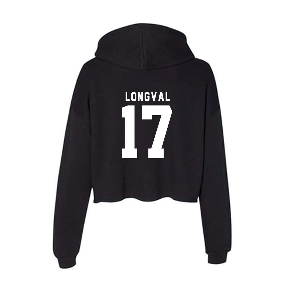 Nebraska - NCAA Football : Luke Longval - Women's Crop Fleece Hoodie-1