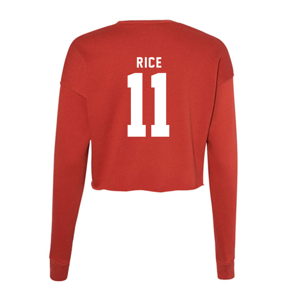 Nebraska - NCAA Men's Basketball : Eli Rice - Women's Cropped Crew Fleece-1