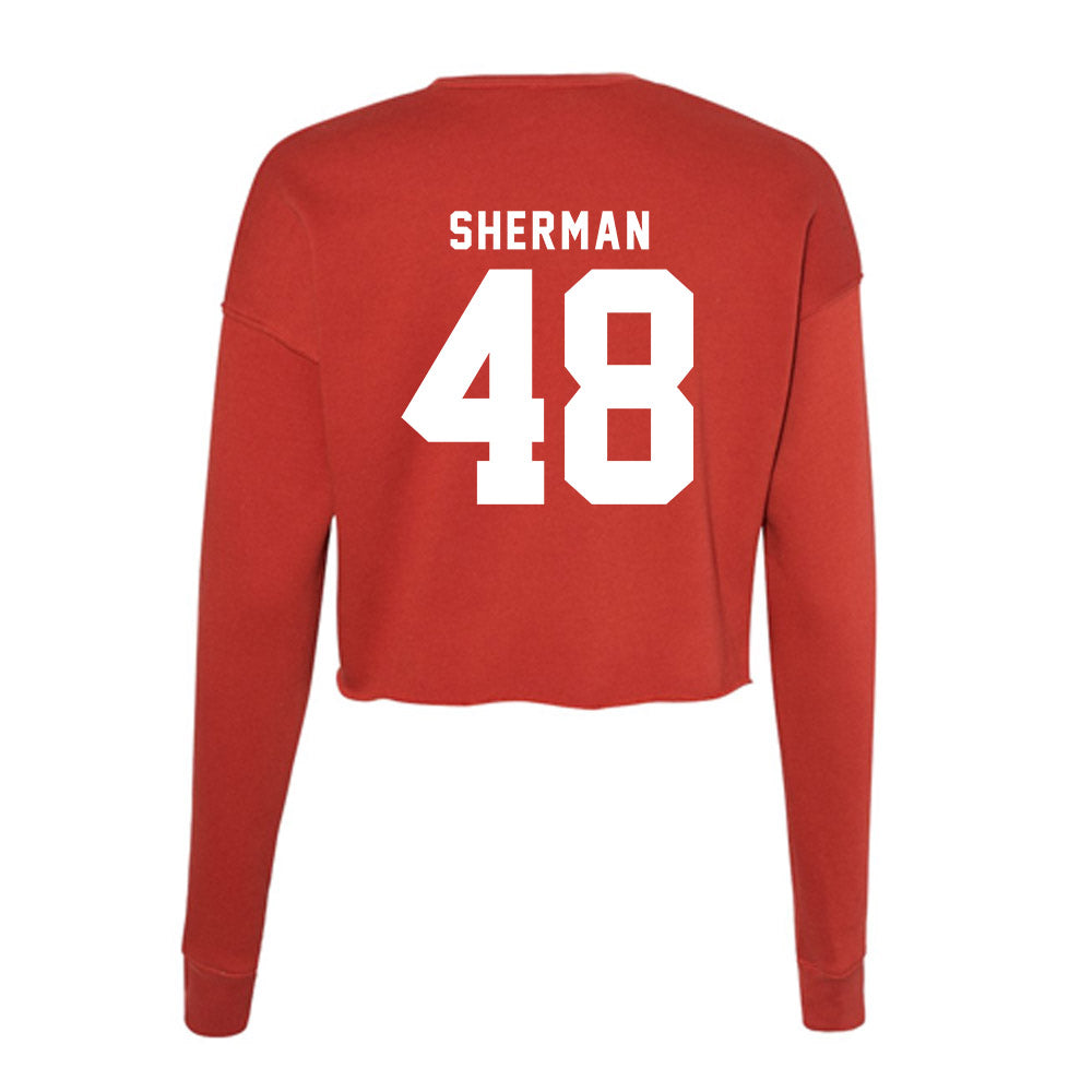 Nebraska - NCAA Football : Mekhail Sherman - Women's Cropped Crew Fleece-1