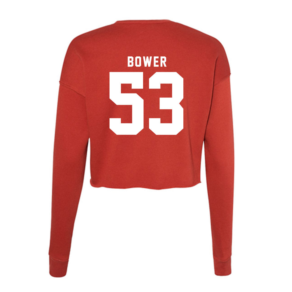 Nebraska - NCAA Football : Jacob Bower - Women's Cropped Crew Fleece-1