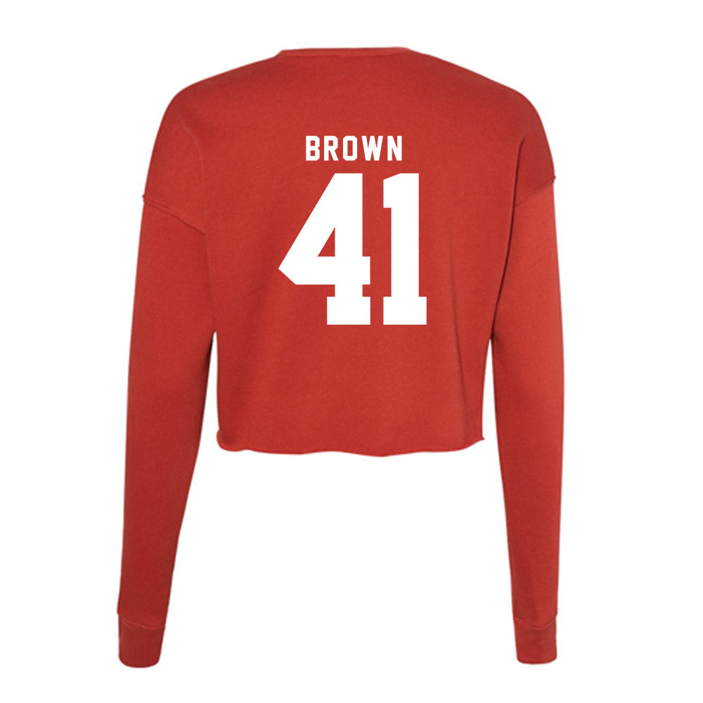 Nebraska - NCAA Football : Elliott Brown - Women's Cropped Crew Fleece-1