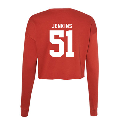 Nebraska - NCAA Football : Justin Jenkins - Women's Cropped Crew Fleece-1