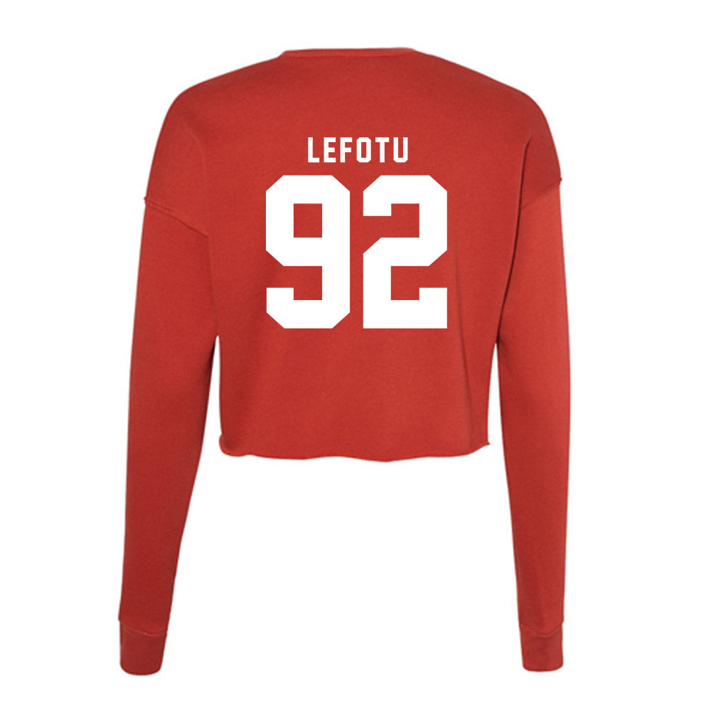 Nebraska - NCAA Football : Sua Lefotu - Women's Cropped Crew Fleece-1