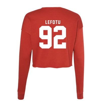 Nebraska - NCAA Football : Sua Lefotu - Women's Cropped Crew Fleece-1