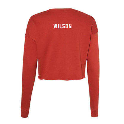 Nebraska - NCAA Wrestling : Bubba Wilson - Women's Cropped Crew Fleece-1