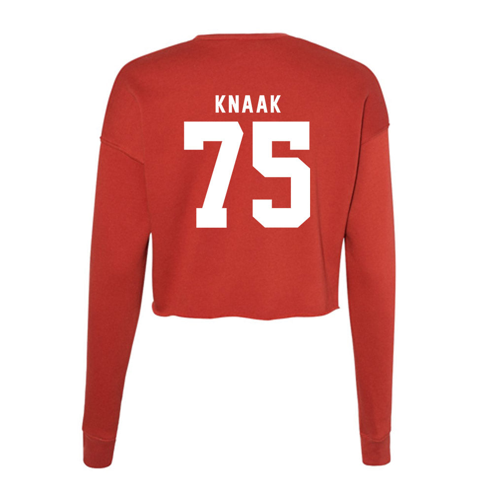 Nebraska - NCAA Football : Tyler Knaak - Women's Cropped Crew Fleece-1