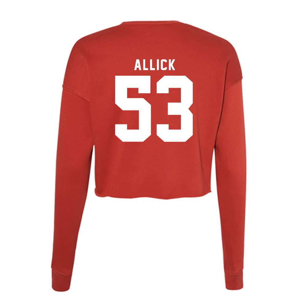 Nebraska - NCAA Men's Basketball : Josiah Allick - Women's Cropped Crew Fleece-1