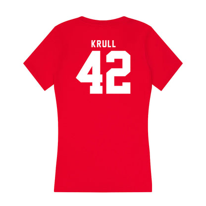 Nebraska - NCAA Women's Basketball : Maddie Krull - Women's V-Neck T-Shirt-1