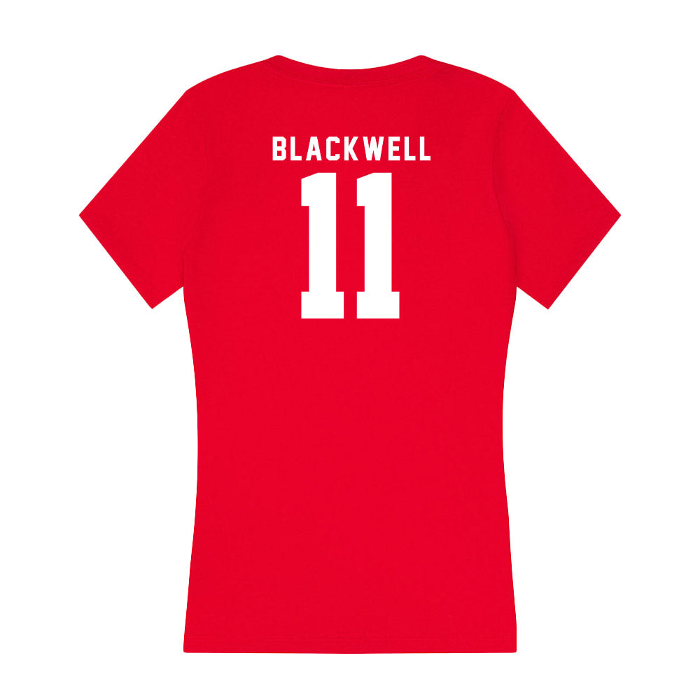 Nebraska - NCAA Women's Volleyball : Leyla Blackwell - Women's V-Neck T-Shirt-1