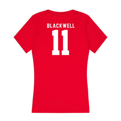 Nebraska - NCAA Women's Volleyball : Leyla Blackwell - Women's V-Neck T-Shirt-1