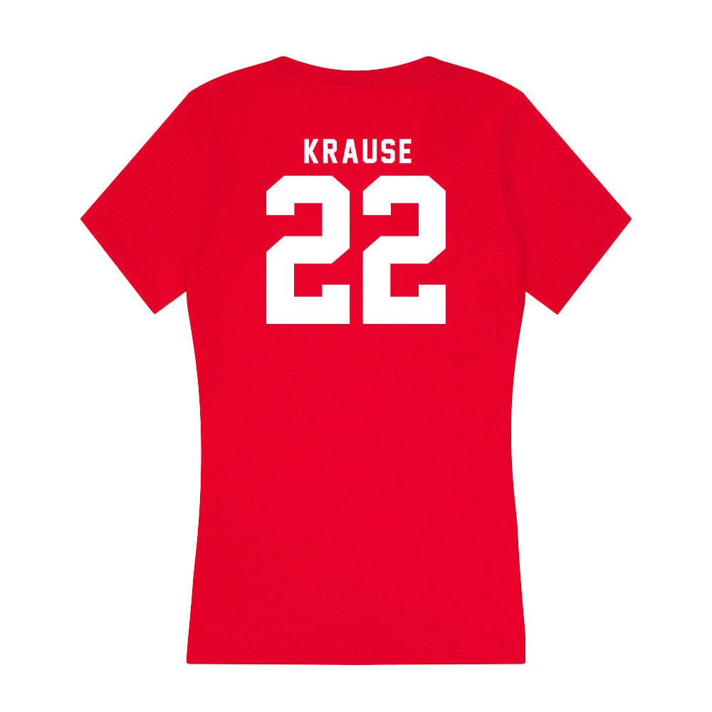 Nebraska - NCAA Women's Volleyball : Lindsay Krause - Women's V-Neck T-Shirt-1