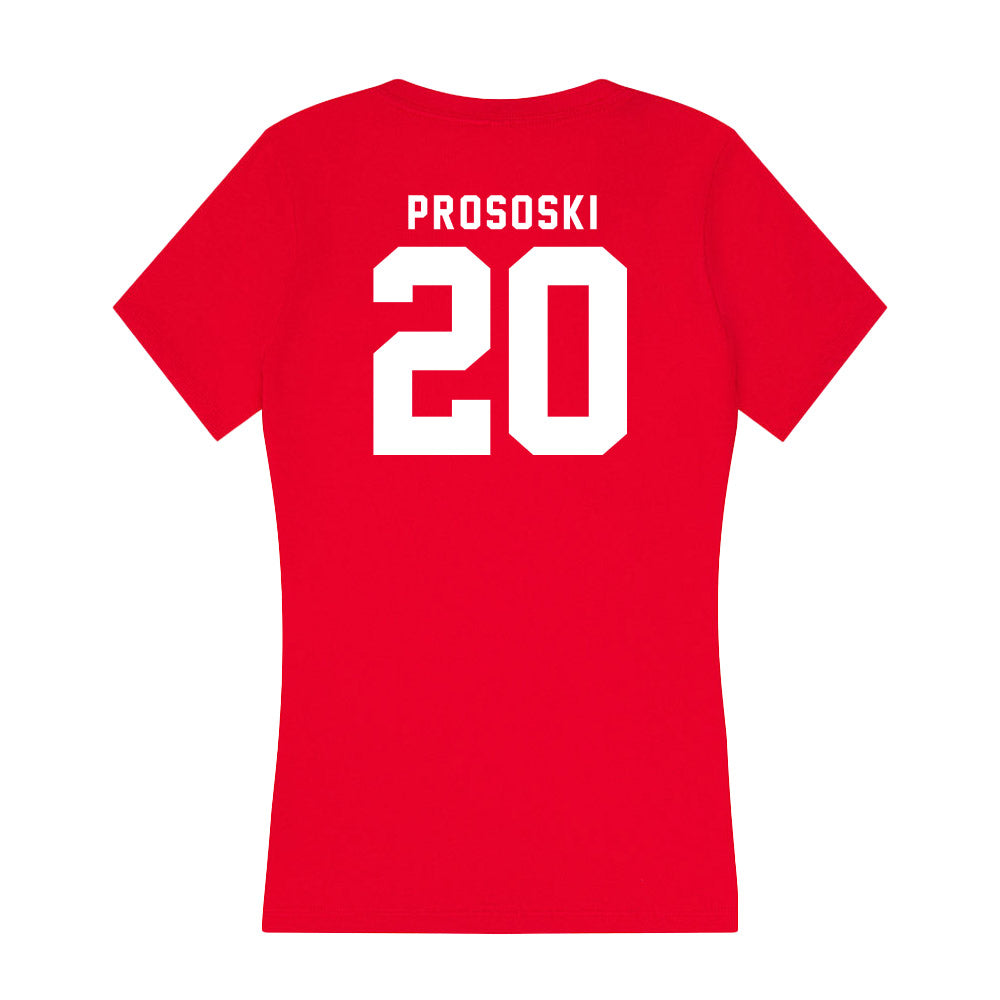 Nebraska - NCAA Women's Soccer : Emma Prososki - Women's V-Neck T-Shirt-1