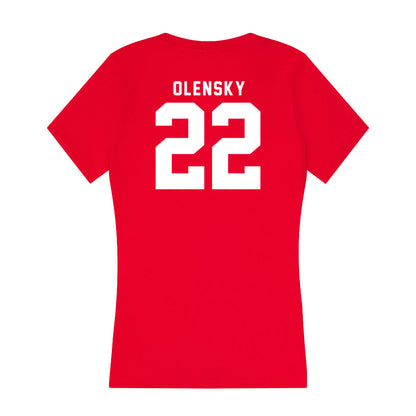 Nebraska - NCAA Softball : Caitlin Olensky - Women's V-Neck T-Shirt-1