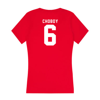 Nebraska - NCAA Women's Volleyball : Laney Choboy - Women's V-Neck T-Shirt-1