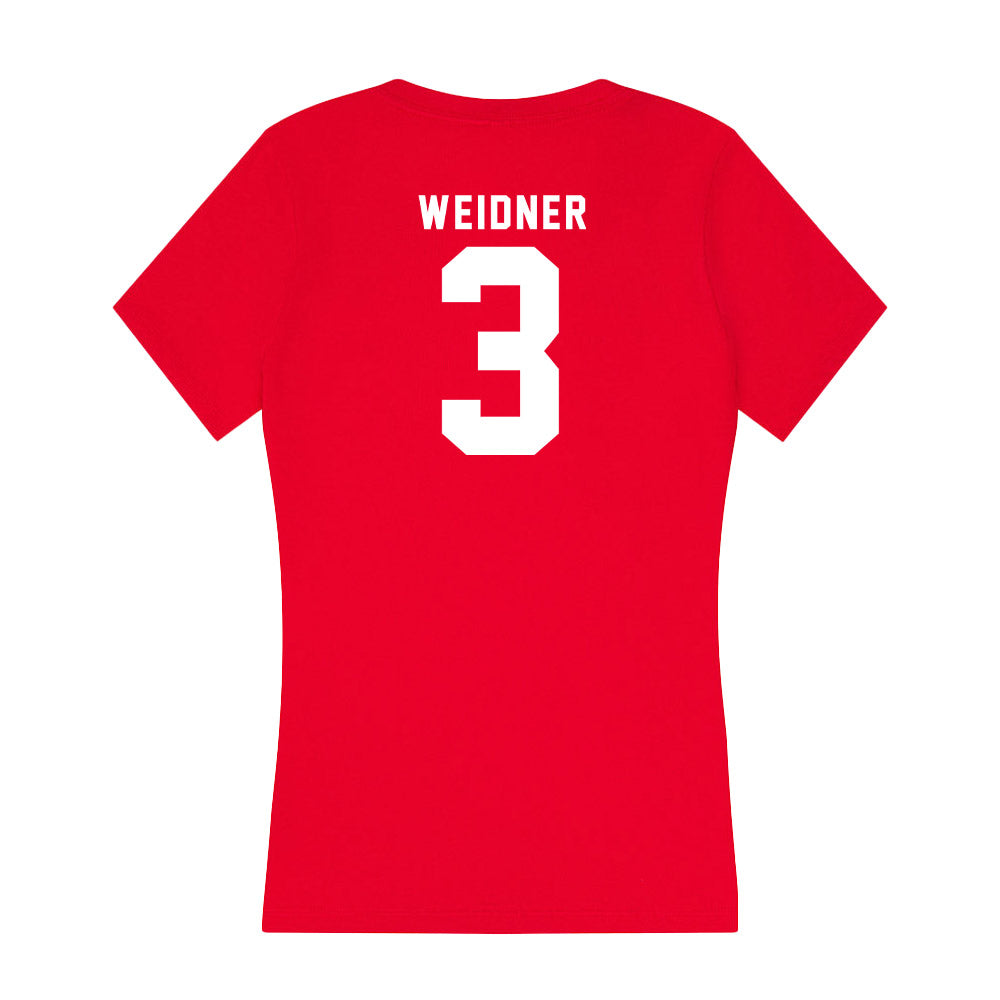 Nebraska - NCAA Women's Basketball : Allison Weidner - Women's V-Neck T-Shirt-1